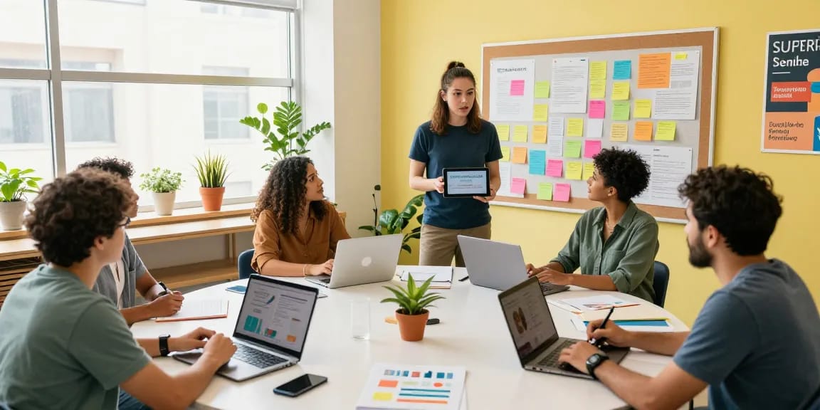Team collaboration at https://neam.org.uk showcasing innovative community initiatives in a vibrant workspace.