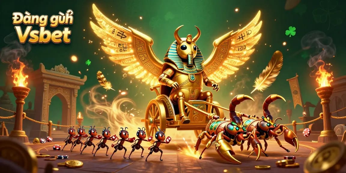 Engage with the vibrant world of Đăng ký Vsbet featuring epic chariot racing and dynamic casino elements.
