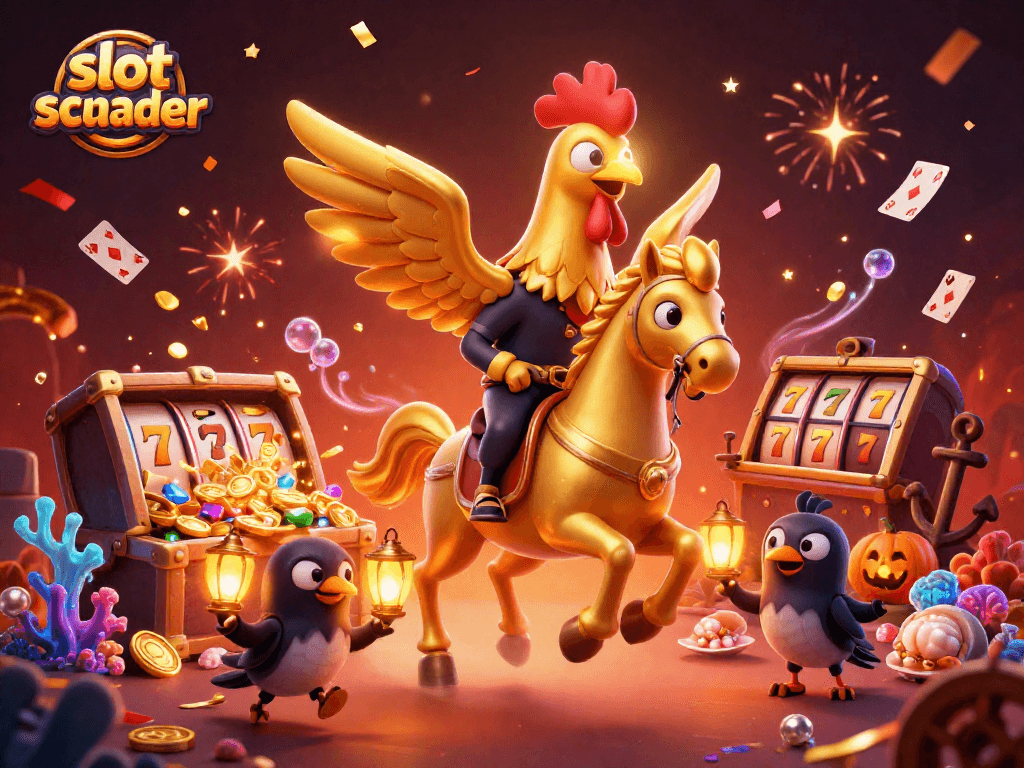 Experience the thrill of slot scatter wins with our vibrant casino illustration featuring dynamic characters.