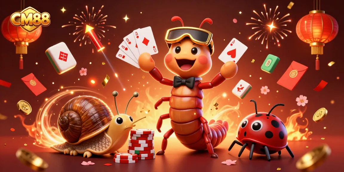 Experience thrilling gaming with CM88's charismatic characters, dealer cards, and festive casino atmosphere.