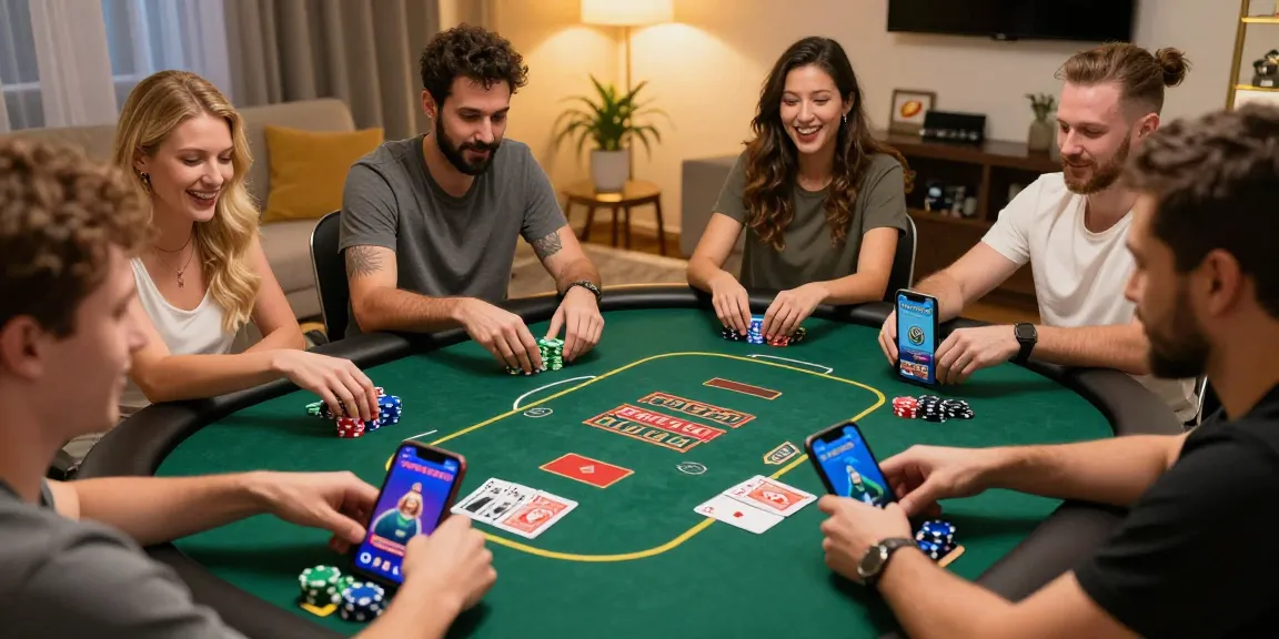Poker Game enthusiasts get app in a lively online gaming environment, showcasing various poker games.