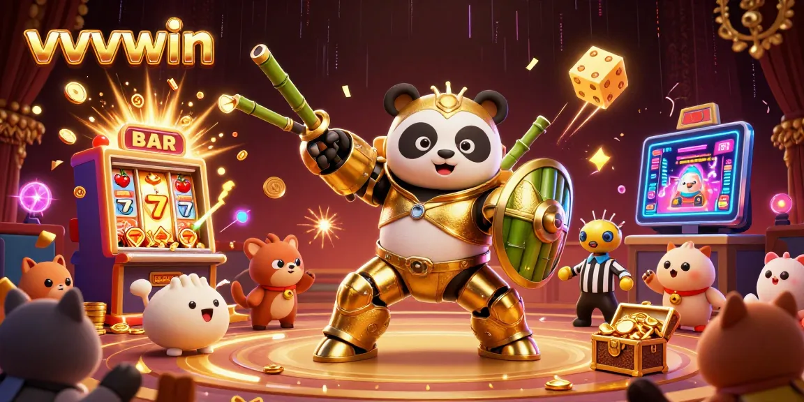 Experience the thrilling cockfighting with vvvwin's dynamic gambling scene, featuring a golden panda and action-packed elements.