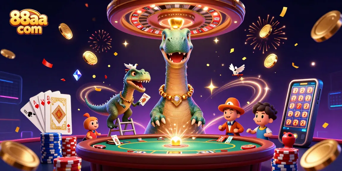 Experience thrilling games at 88aa com with vibrant visuals, golden coins, and dynamic casino scenes.