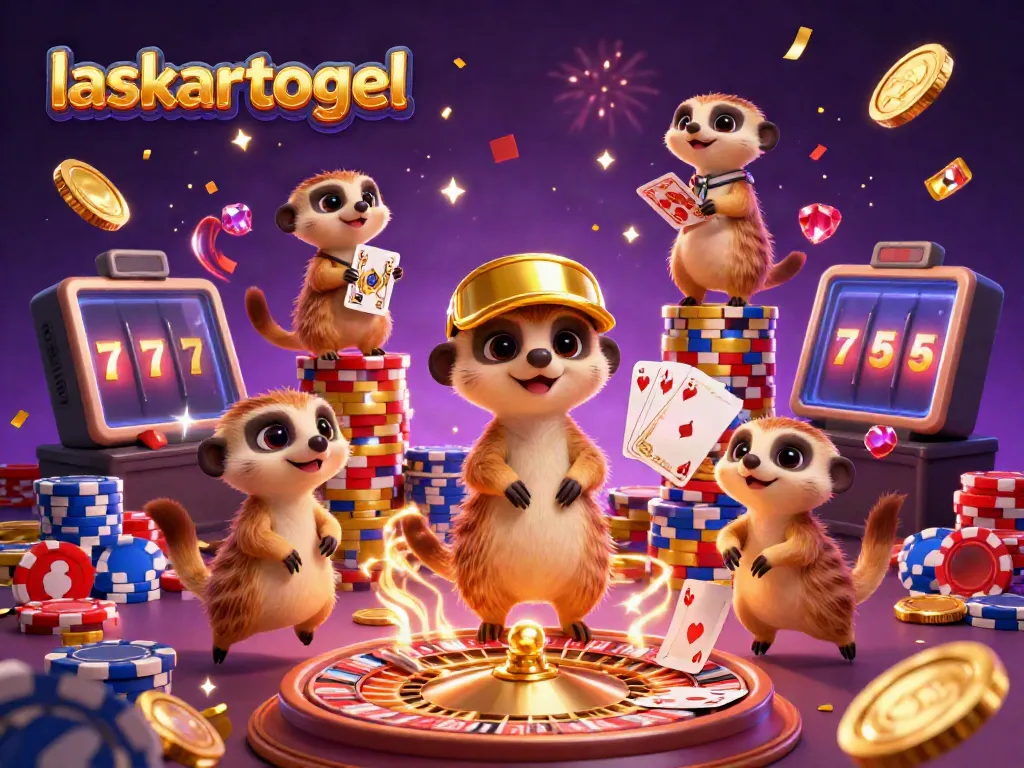 Play exciting table games at laskartogel with engaging meerkats in a lively casino atmosphere.