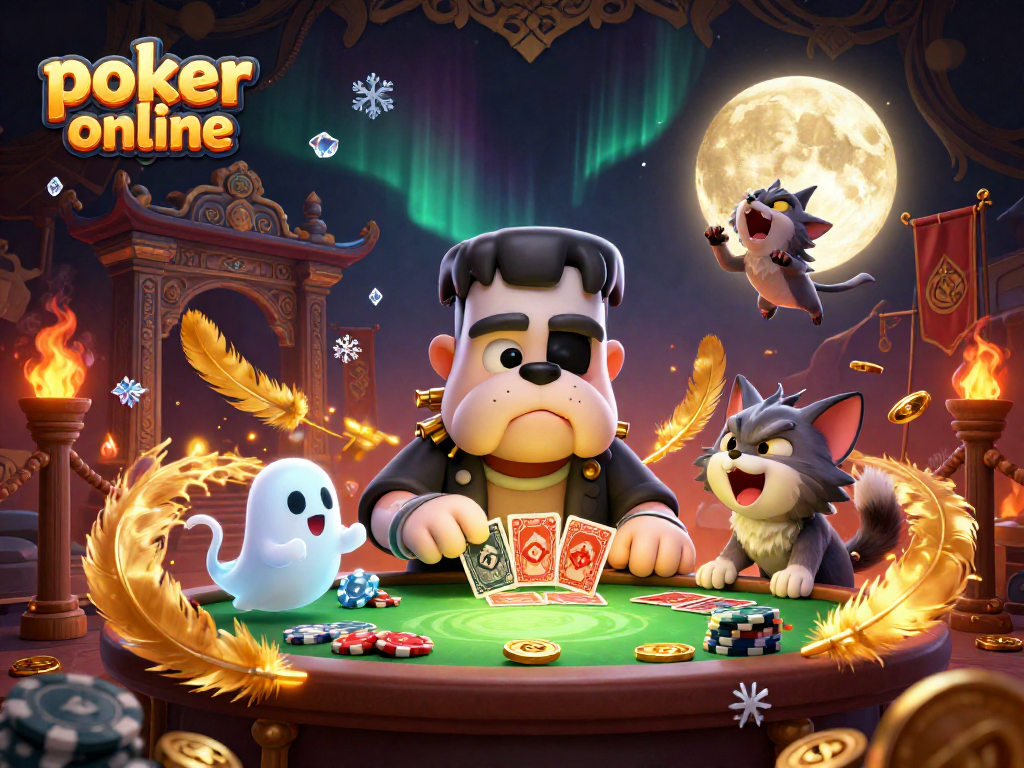 Menangkan poker online dengan atmosfer menyeramkan dan karakter unik dalam ilustrasi 3D yang menarik.