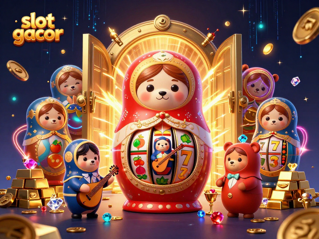 Jelajahi slot gacor dengan karakter unik di kasino dalam ilustrasi 3D dinamis.