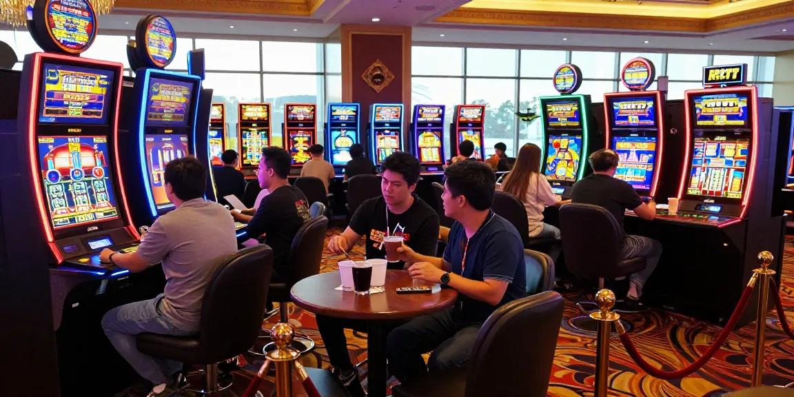 Experience the thrill of online gaming through link mpo777 in a lively casino setting with vibrant players.