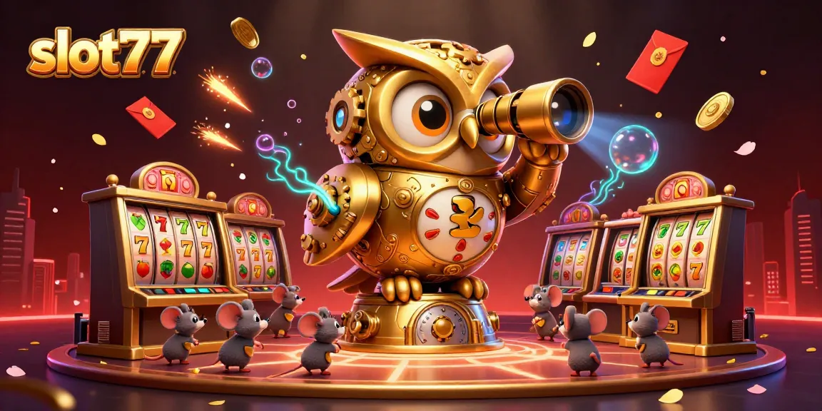 Have fun spinning slot777 machines with vibrant games and dazzling scenes in this online casino illustration.