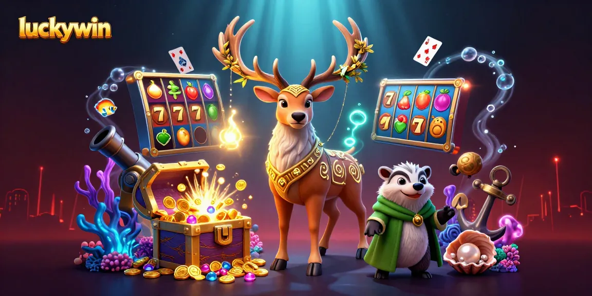 Engage with luckywin's dynamic gaming scene featuring a Celtic druid and enriching elements.