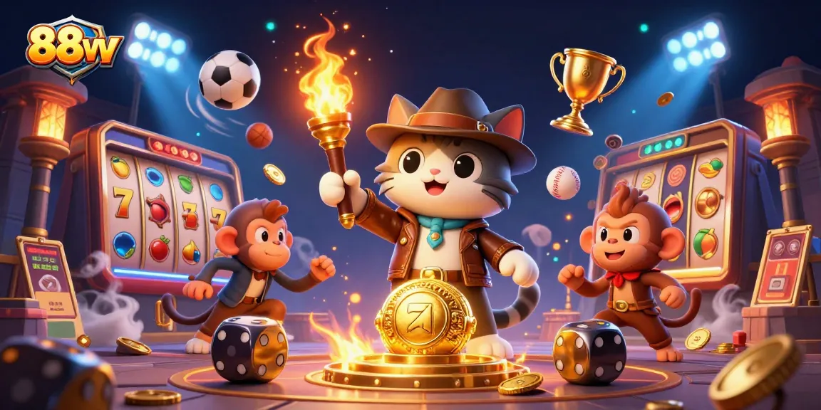 Experience thrilling adventures with 88vv as a cartoon archaeologist cat discovers casino treasures.