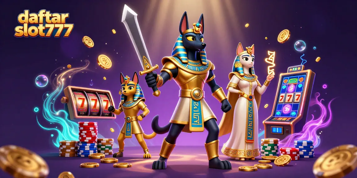Experience the thrill of daftar slot777 with our vibrant 3D slots scene featuring an ancient Egyptian theme.