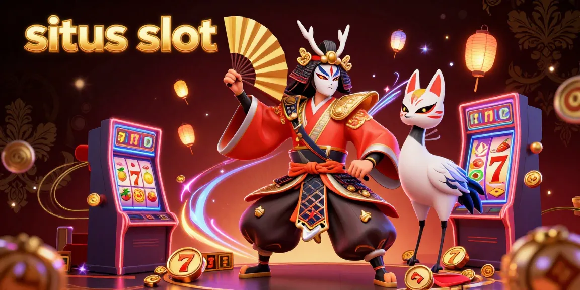 Experience the excitement of situs slot with vibrant casino characters, slot reels, and jackpot symbols.