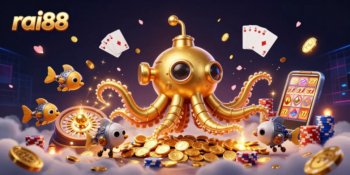 Explore the vivid world of rai88 with golden kraken, riches, and dynamic gaming elements.