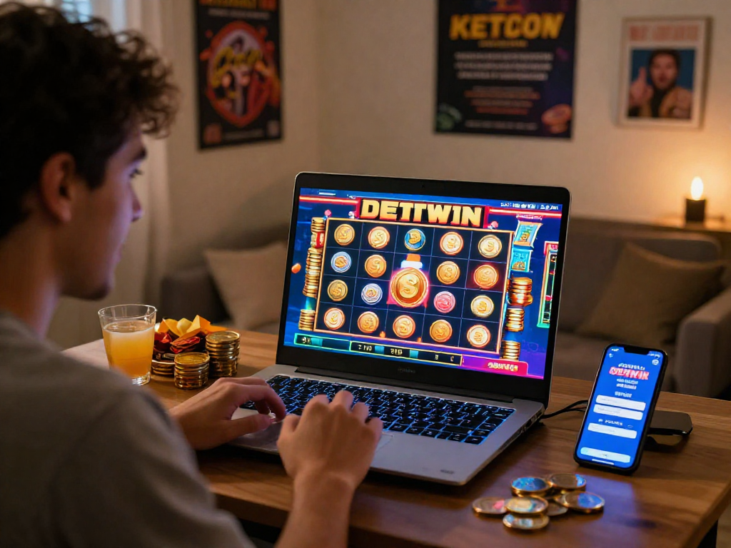 Permainan pawangslot online dengan pemain merayakan kemenangan besar di rumah.