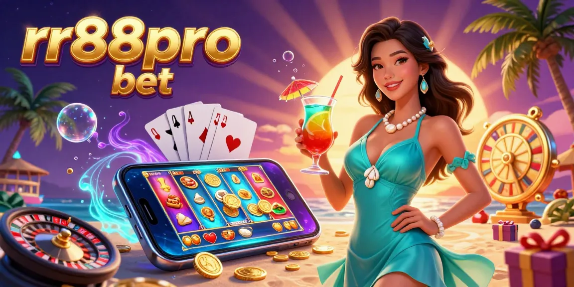 Experience thrilling action with rr88pro bet in a vibrant casino scene featuring a glamorous Asian woman.