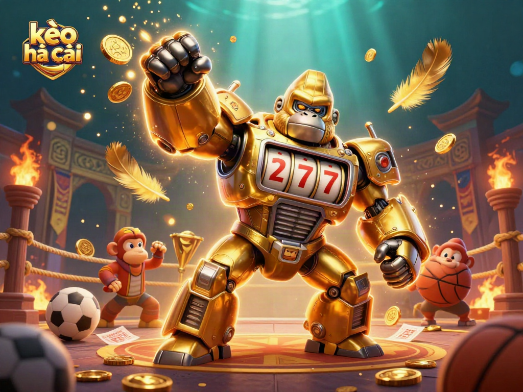 Engage with kèo nhà cái as a dynamic gorilla mech powers through the sports betting arena.
