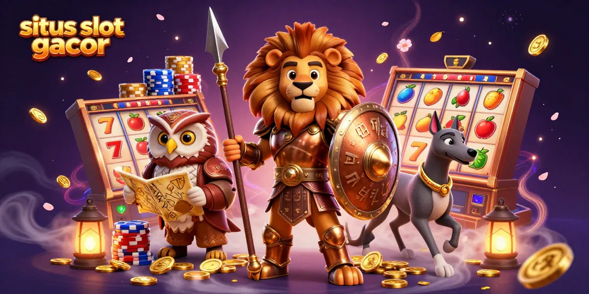 Experience the thrill of situs slot gacor with a vibrant 3D illustration of lucky symbols and characters.