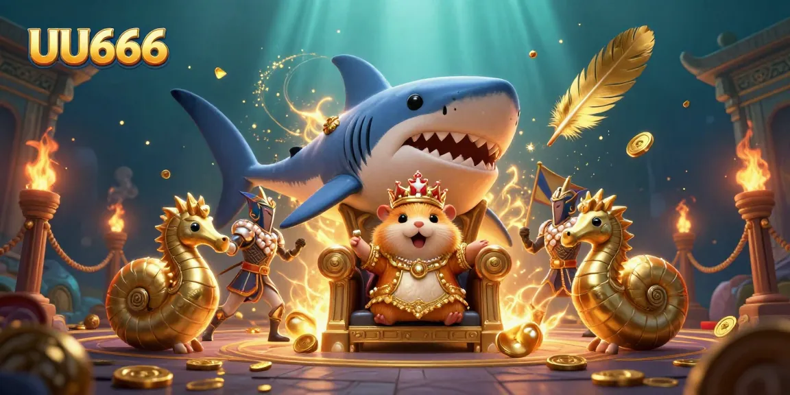 Engage with vibrant UU666 gaming action featuring a fierce hamster king and dynamic elements.