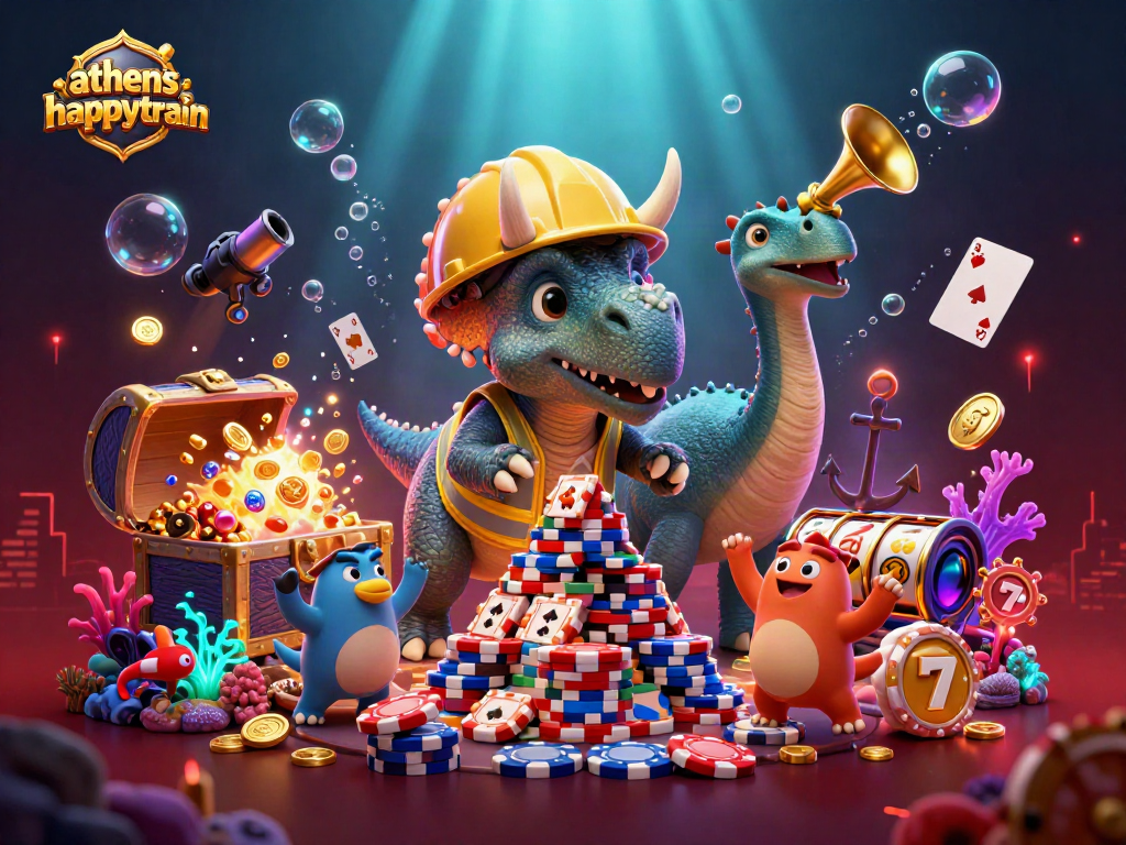 Experience the excitement of athenshappytrain in this vibrant casino-inspired underwater scene.