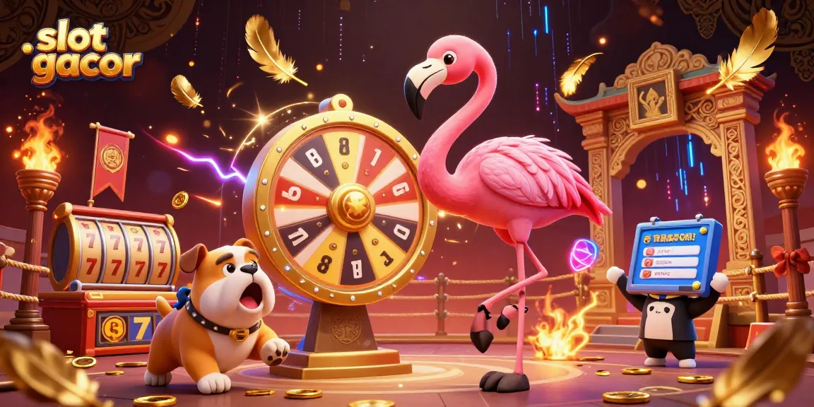 Experience the thrill of playing slot gacor with exciting scenes of colorful characters and casino elements.