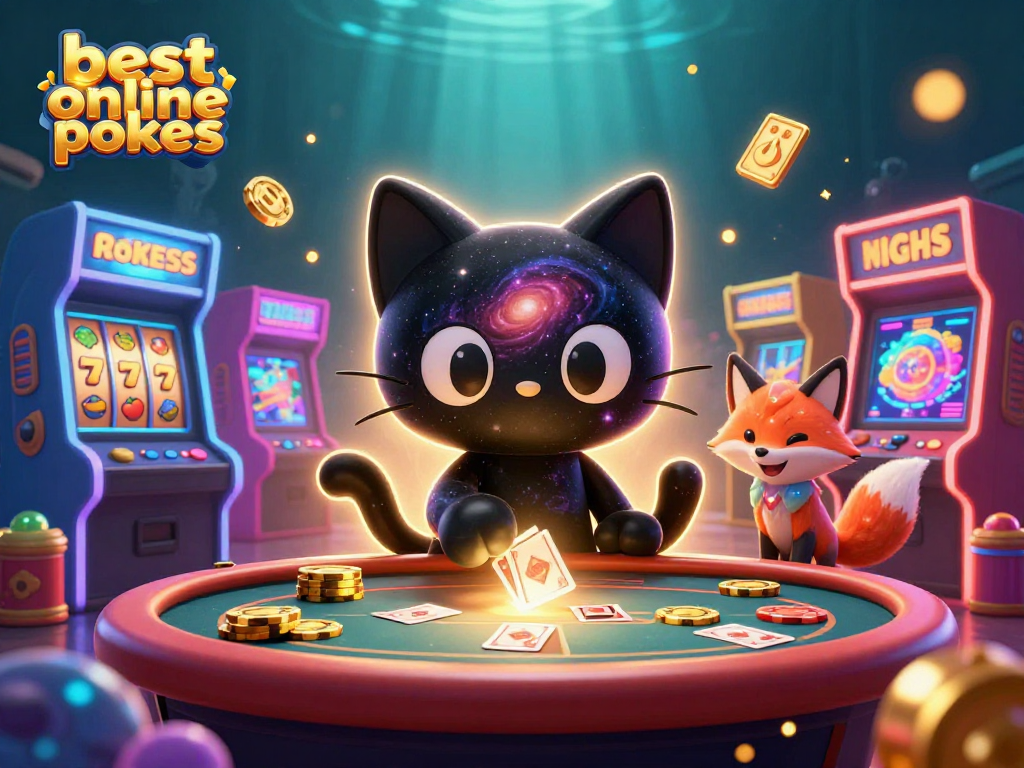 Play best online pokies with vibrant characters in a cosmic casino scene.