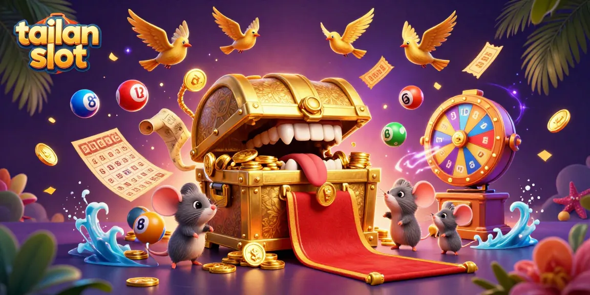 Spin the reels on tailan slot as vibrant lottery elements burst forth in a lively casino affair.
