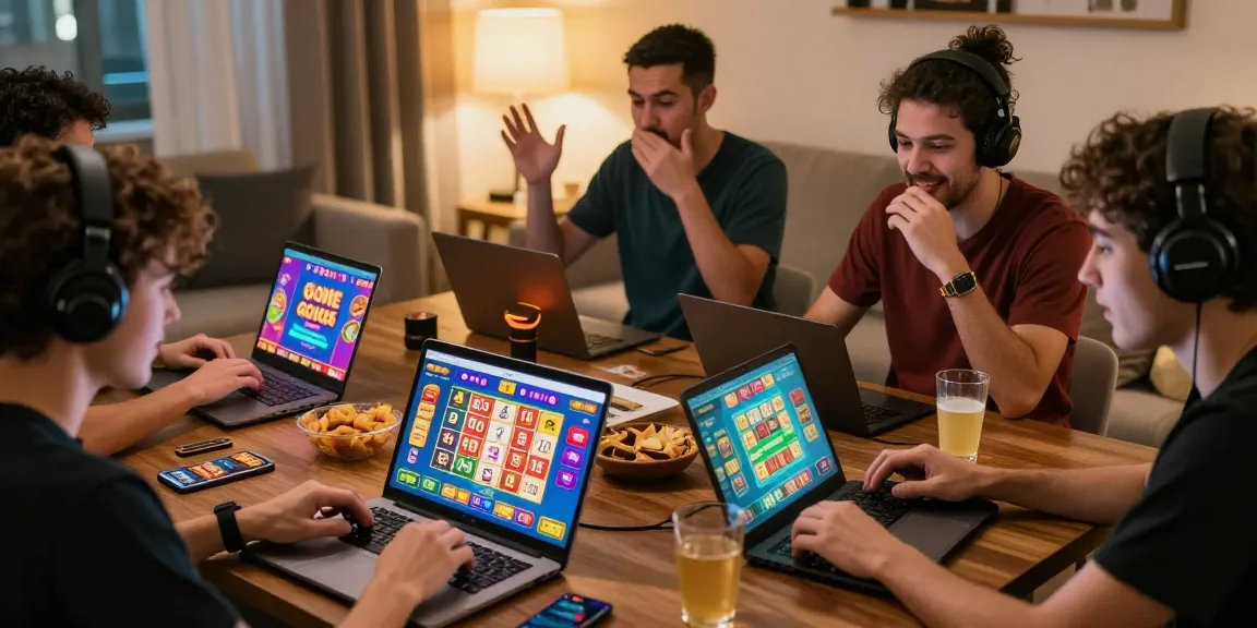 Players enjoying yono games bonus on laptops and mobile devices in an engaging home gaming setup.