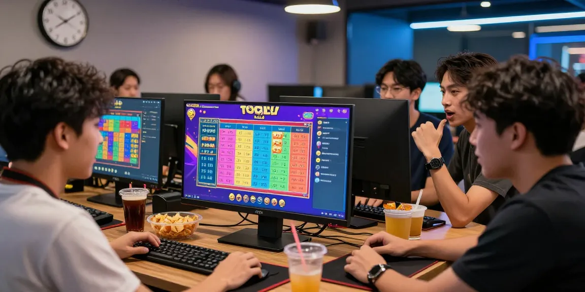 Pengguna dewatogel bersenang-senang bermain togel online bersama teman-teman, dengan grafik permainan yang menarik di layar komputer.