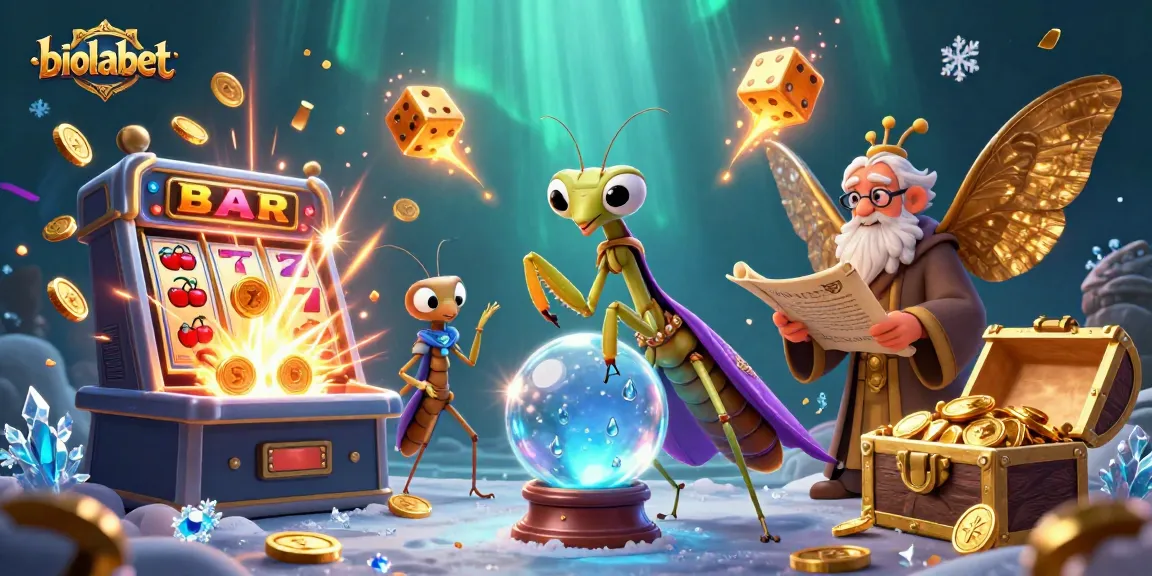 Bermain slot gacor di biolabet dengan jackpot mengagumkan dan simbol keberuntungan mengelilingi suasana magis
