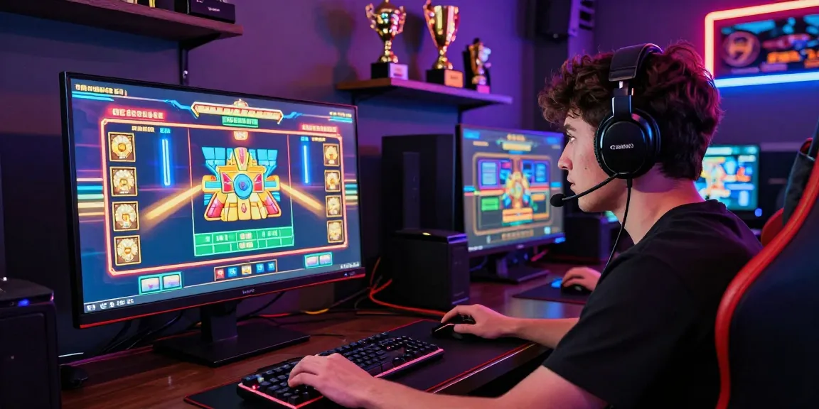 Memainkan slot online yang menarik dengan fokus tinggi dan suasana pencahayaan LED warna-warni yang mengasyikkan.