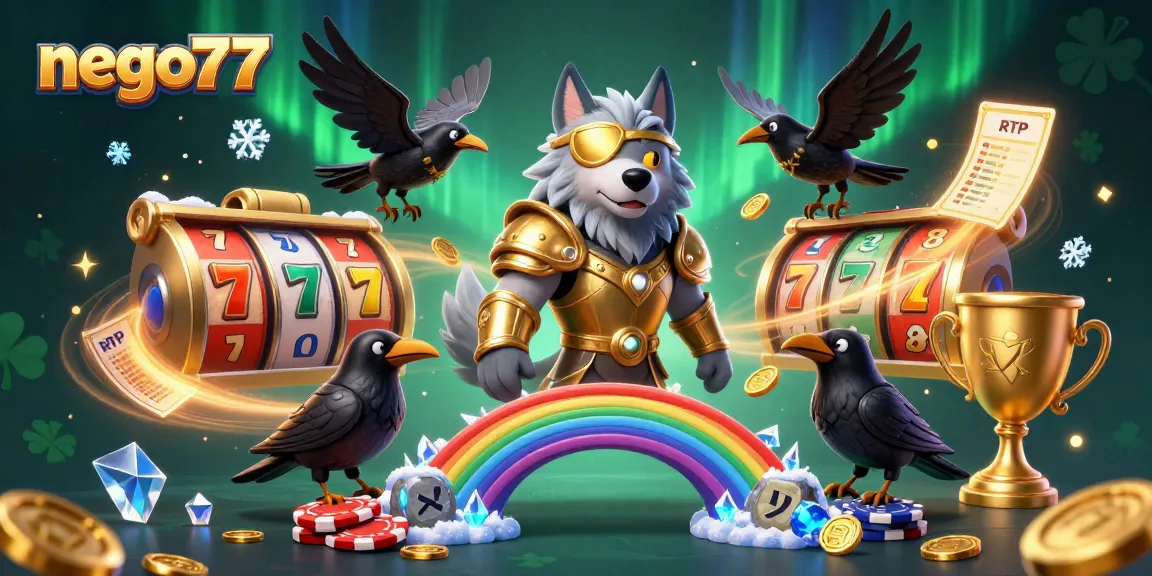 Engage with nego77's thrilling slot action, featuring Odin and ravens on a vibrant jackpot journey.