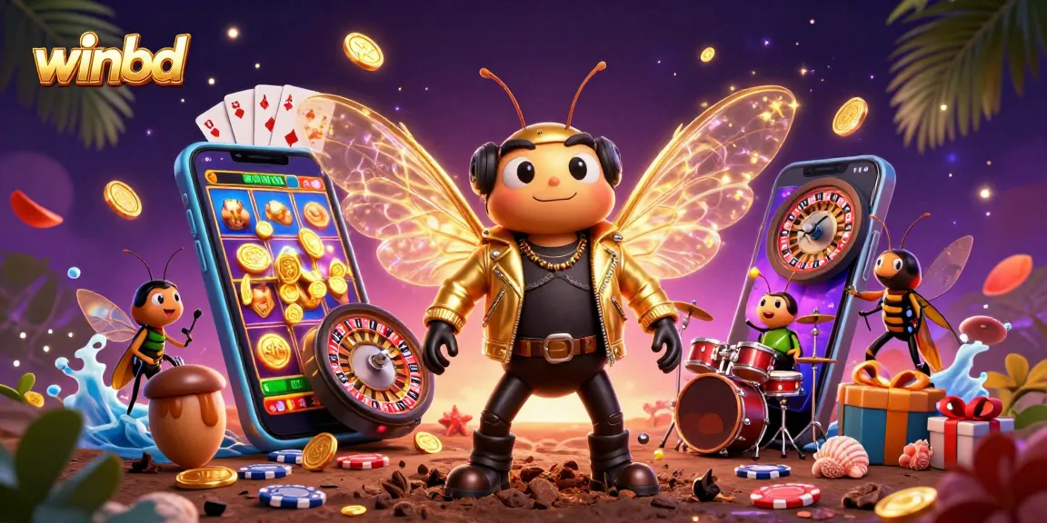 Experience thrilling wins at winbd with a vibrant 3D casino scene showcasing exciting gaming elements and characters.