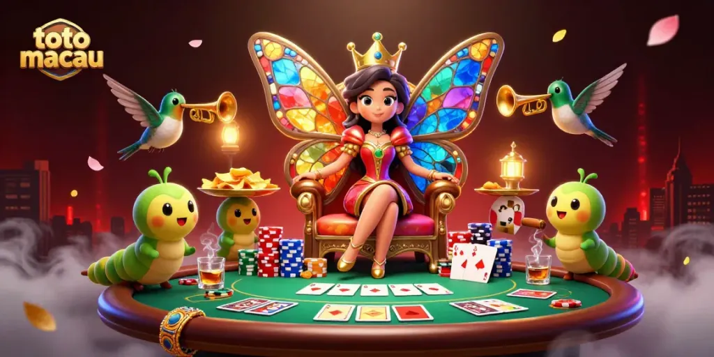 Menangkan hadiah menarik dalam toto macau dengan ilustrasi 3D kasino spektakuler dan karakter unik.