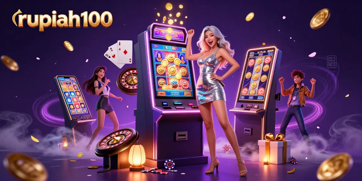 Experience the excitement of winning with rupiah100 at the jackpot level, featuring vibrant casino elements and thrilling visual flair.