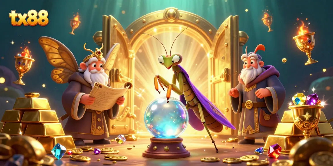 Experience thrilling gameplay at tx88, featuring a mystical fortune teller and abundant treasures from the casino.
