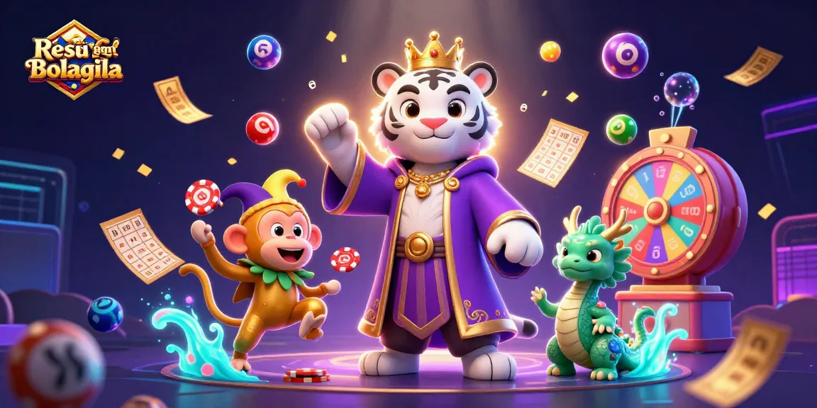 Situs Togel Resmi Bolagila menampilkan ilustrasi kasir dengan naga giok dan harimau di tengah lotere yang dinamis