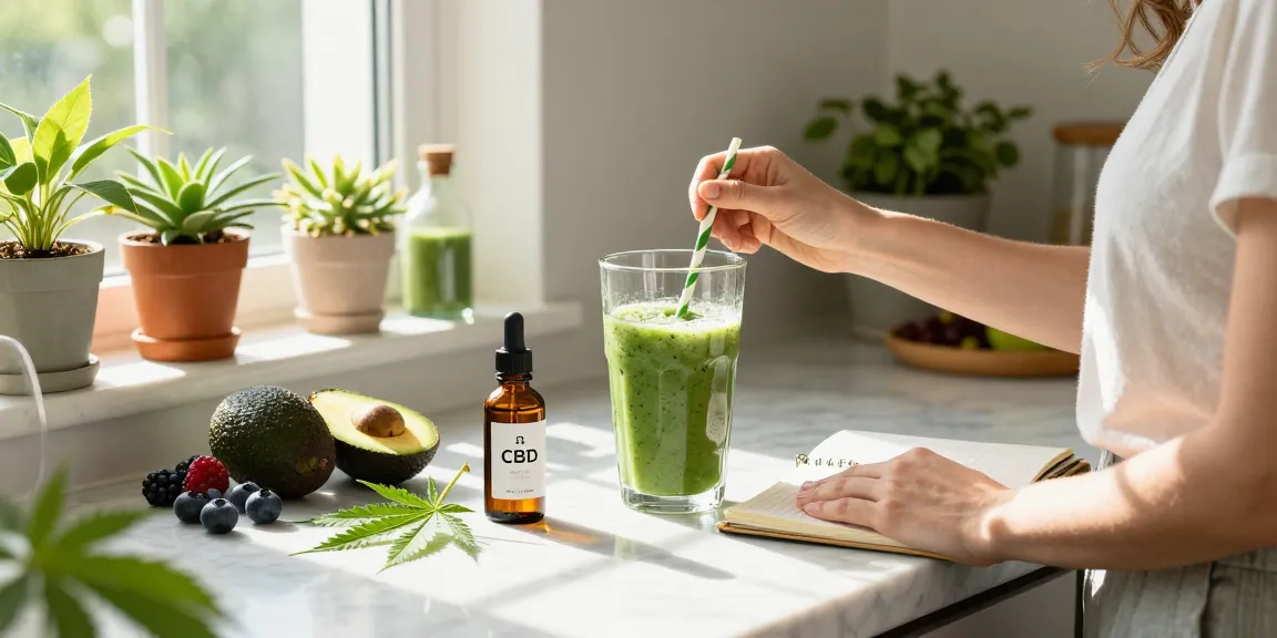 Legal vaping age in Cyprus shown through natural wellness scene with CBD oil, hemp, and healthy ingredients in a bright kitchen.