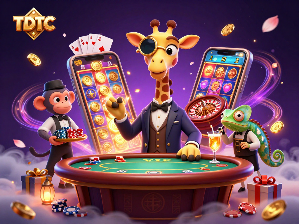 Experience the excitement of casino gaming with TDTC's high-roller giraffe and vibrant 3D action.