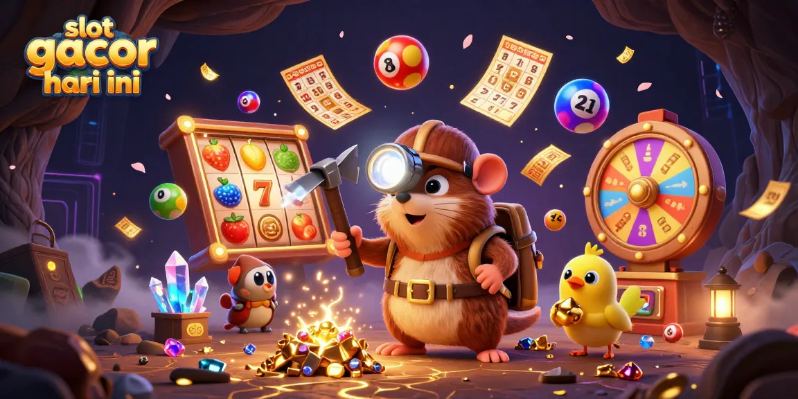 Slot gacor hari ini, temukan keberuntungan dalam permainan slot dengan simbol keberuntungan dan warna cerah.