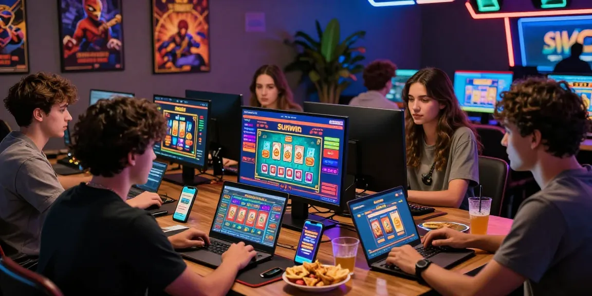 Exciting online gaming gathering featuring sunwin interface, friends enjoying card games and snacks.