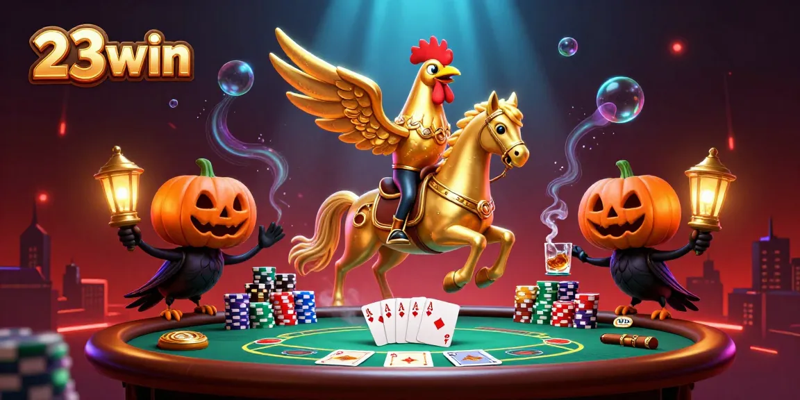 Spin and win at 23win's vibrant casino filled with games and glowing characters.