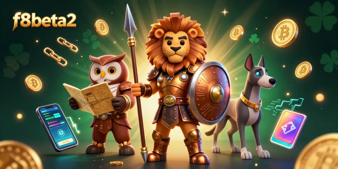 Engage in thrilling gameplay with f8beta2, featuring a heroic Spartan lion and advanced crypto elements.