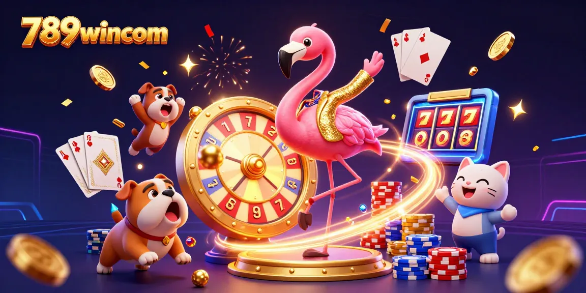 Spinning a golden prize wheel, the flamingo host excites 789wincom players with thrilling casino action.