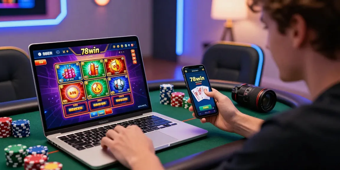 Interactive gaming experience on 78win.com featuring vibrant online casino graphics and player engagement.
