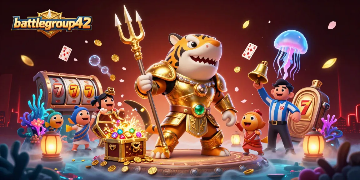 Engage in thrilling gameplay at battlegroup42 featuring lively underwater casino action with a shark gladiator.