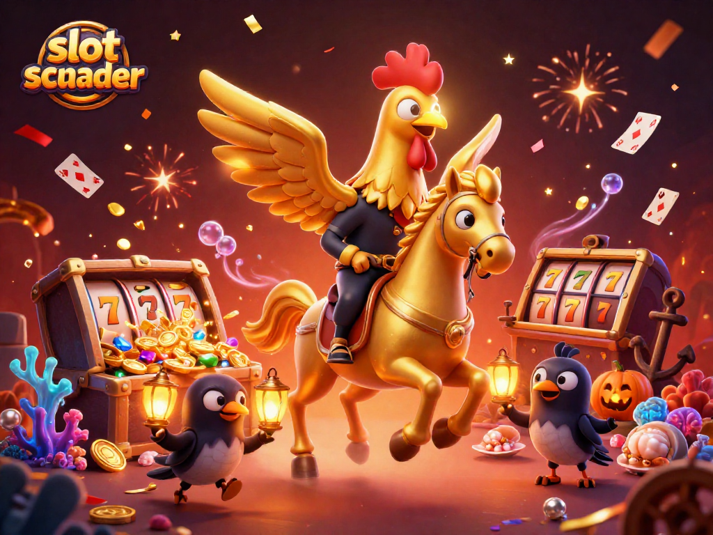 Experience the thrill of slot scatter wins with our vibrant casino illustration featuring dynamic characters.