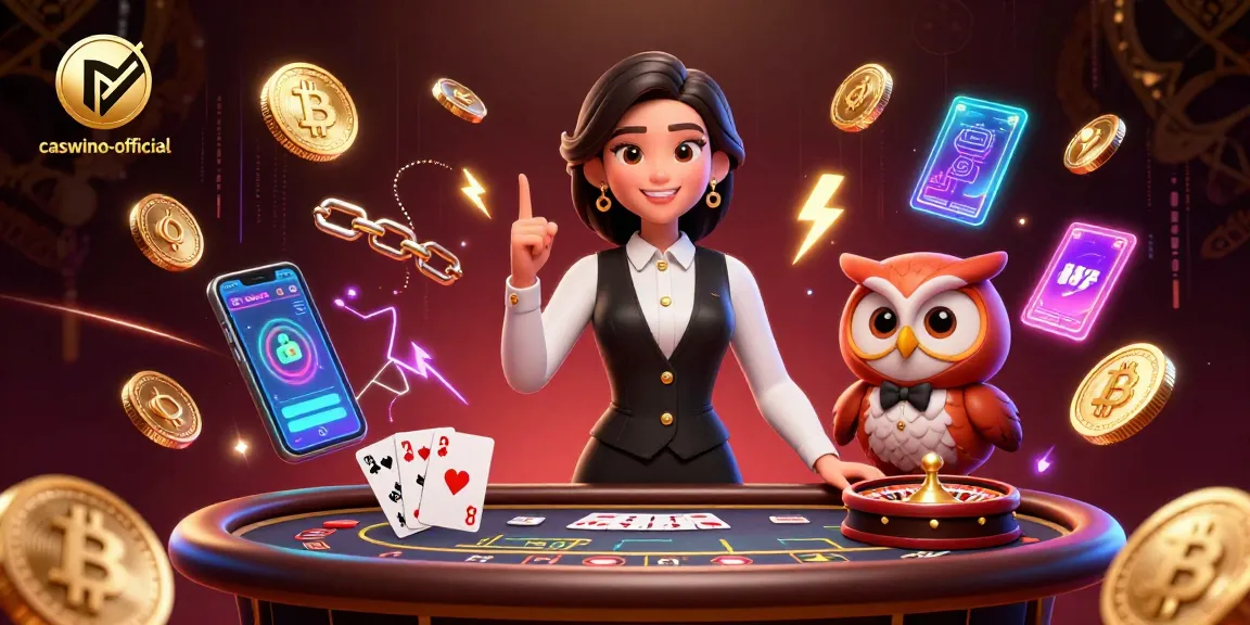 Engage with caswino-official through this vibrant 3D illustration of casino dealers showcasing Baccarat and Crypto elements.
