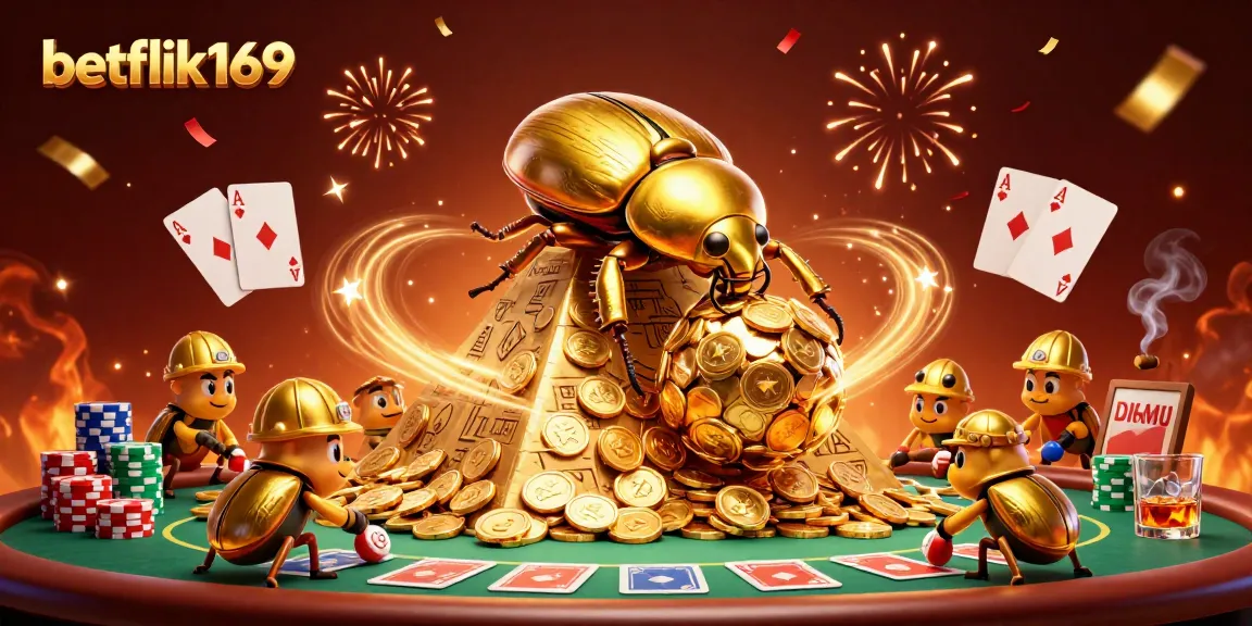 เล่นเกมชนะที่ betflik169 ผ่านการจับมือของแมลงปีกแข็งทองคำในคาสิโน