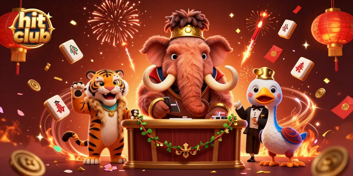Hit club celebrates with vibrant 3D casino characters and festive elements in a captivating scene.