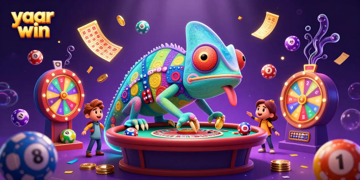 Win big at yaar win with a vibrant casino scene showcasing fun lottery and gaming elements.